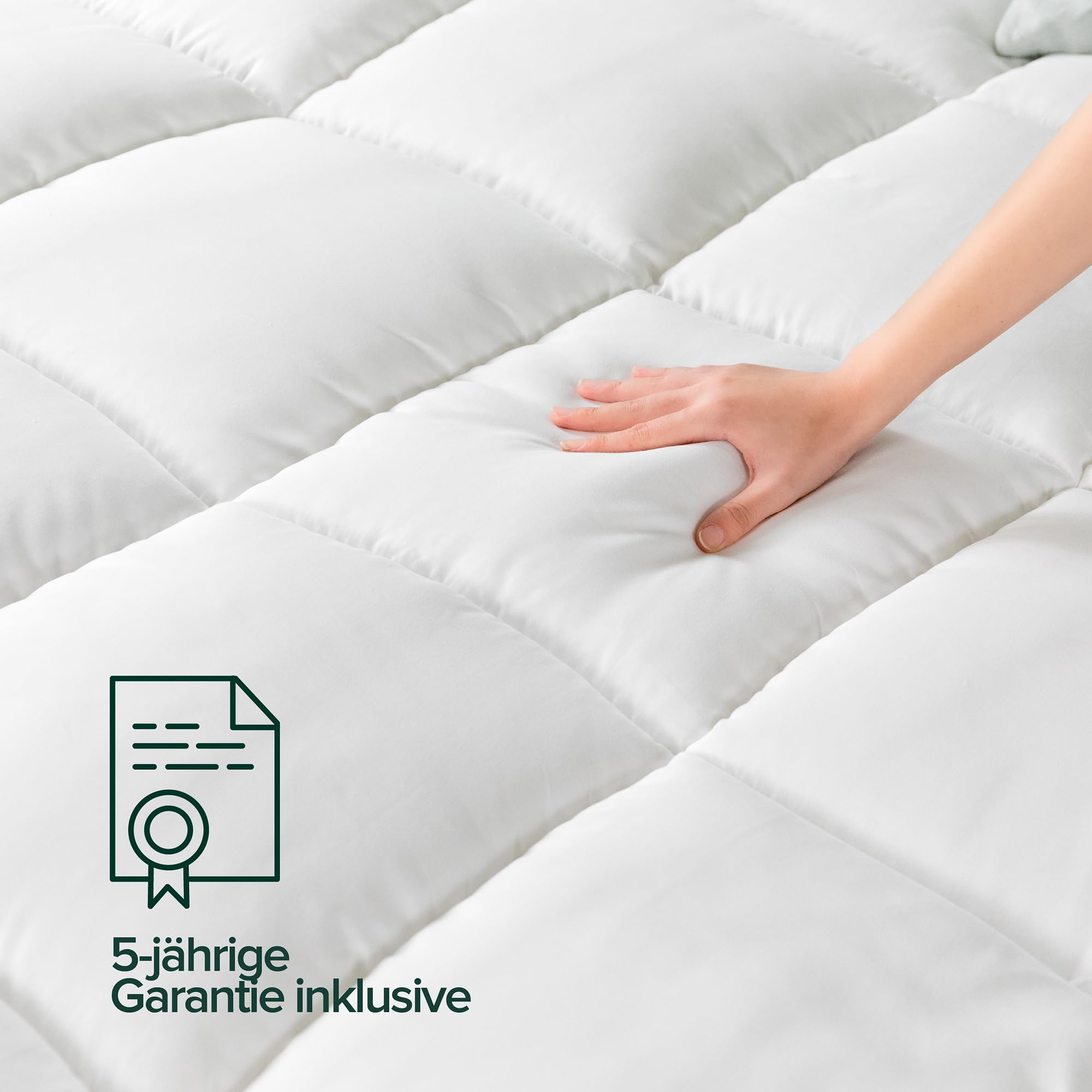 Zinus Mattress Topper, polyester, white, 200 x 90 cm