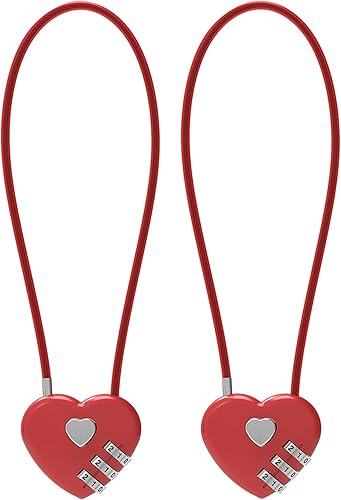 Miniatura 12 de Candado de combinación pequeña, cerraduras de cable con combinación, lindo candado con número, bloqueo de cable combinado para equipaje, maleta,