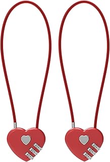 Small Combination Lock, Cable Locks with Combination, Cute Padlock with Code, Long Combo Cable Padlock for Luggage, Suitcase, Cabinet, Pool Gate, French Fridge Door, Motorcycle Helmet