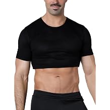 Mens Undershirts Muscle Fit Crop Top Short Sleeve T-Shirt