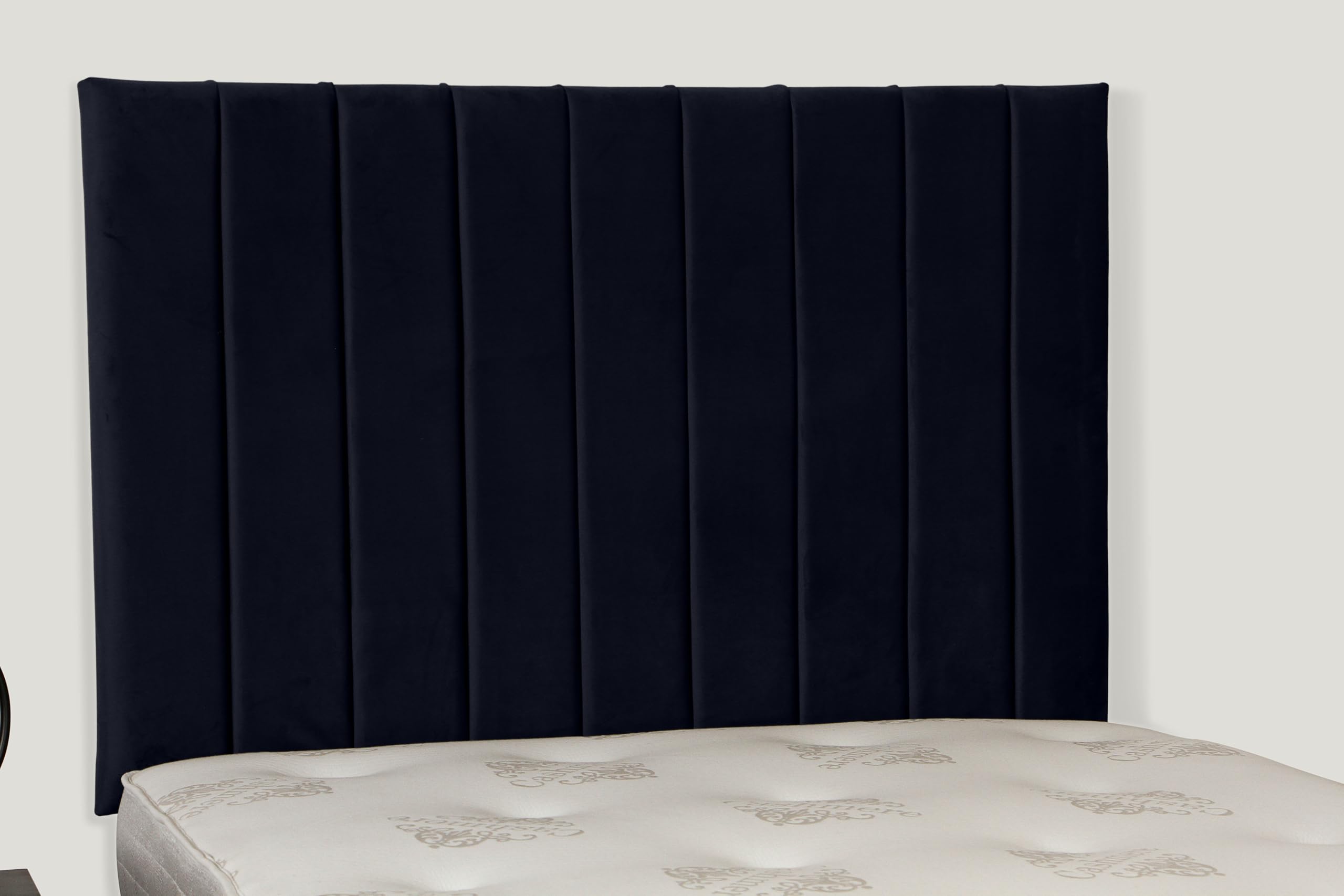 36 INCH HEIGHT PORTLAND HEADBOARD IN PLUSH VELVET FABRIC (Black, Single)