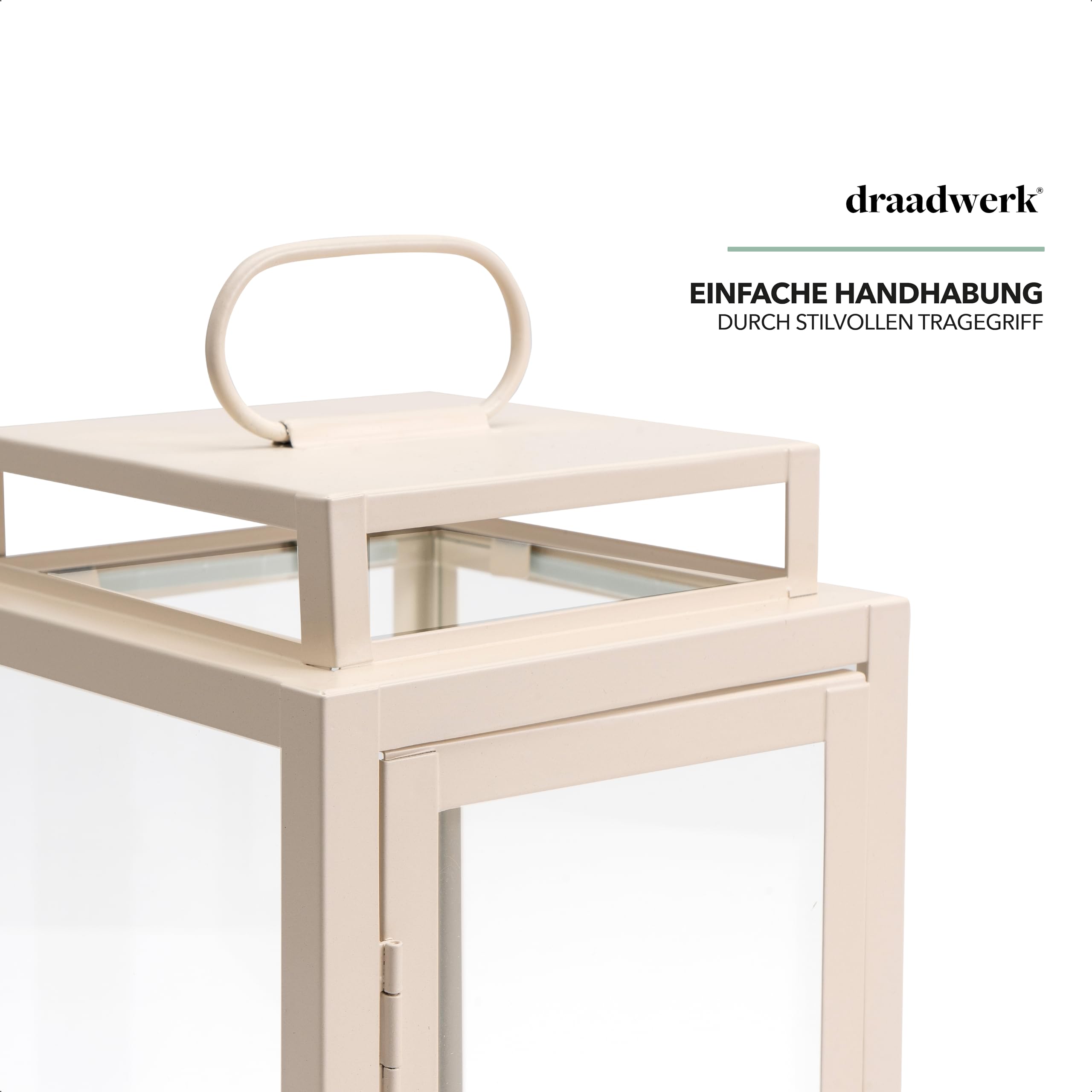draadwerk® Laternen 2er Set | Wohndekoration für Innen & Außen | Große Outdoor-Windlichter | Designer Dekoration für Wohnzimmer, Balkon & Garten (Creme weiß)