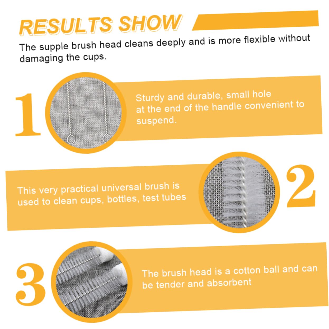 FOMIYES 4pcs Nylon Cleaning Brush Tiny Cleaning Brush Chemicals Cleaning Brush Beaker Wash Brush Tube Cleaning Brush Beaker Brush Laboratory Cleaning Small Bottle Brush Tube Brush