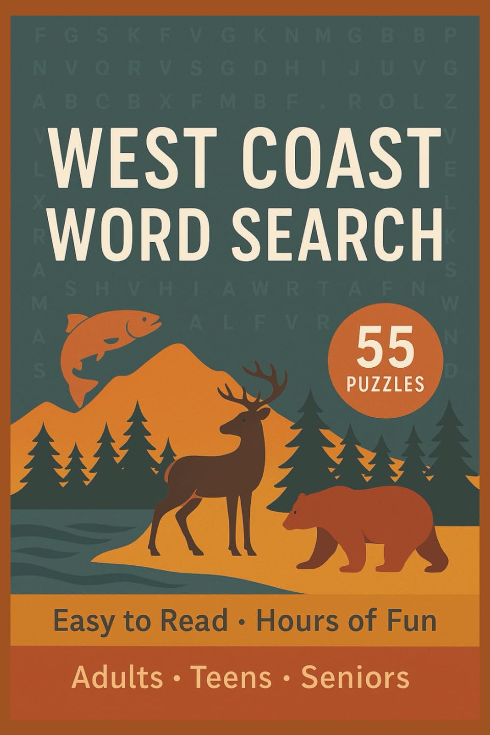 West Coast Word Search: Explore the Coast, one puzzle at a time. Enjoy 55 fun and relaxing word searches inspired by nature and wildlife.