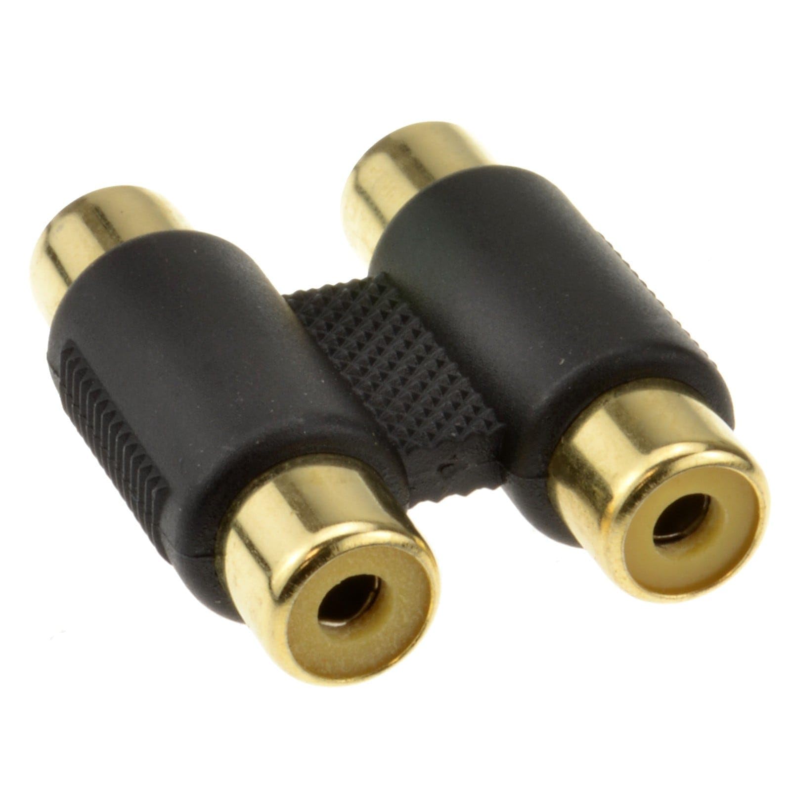 Kenable Women's Gold Phono Rca Coupler Twin Socket To Twin Socket Audio/Video