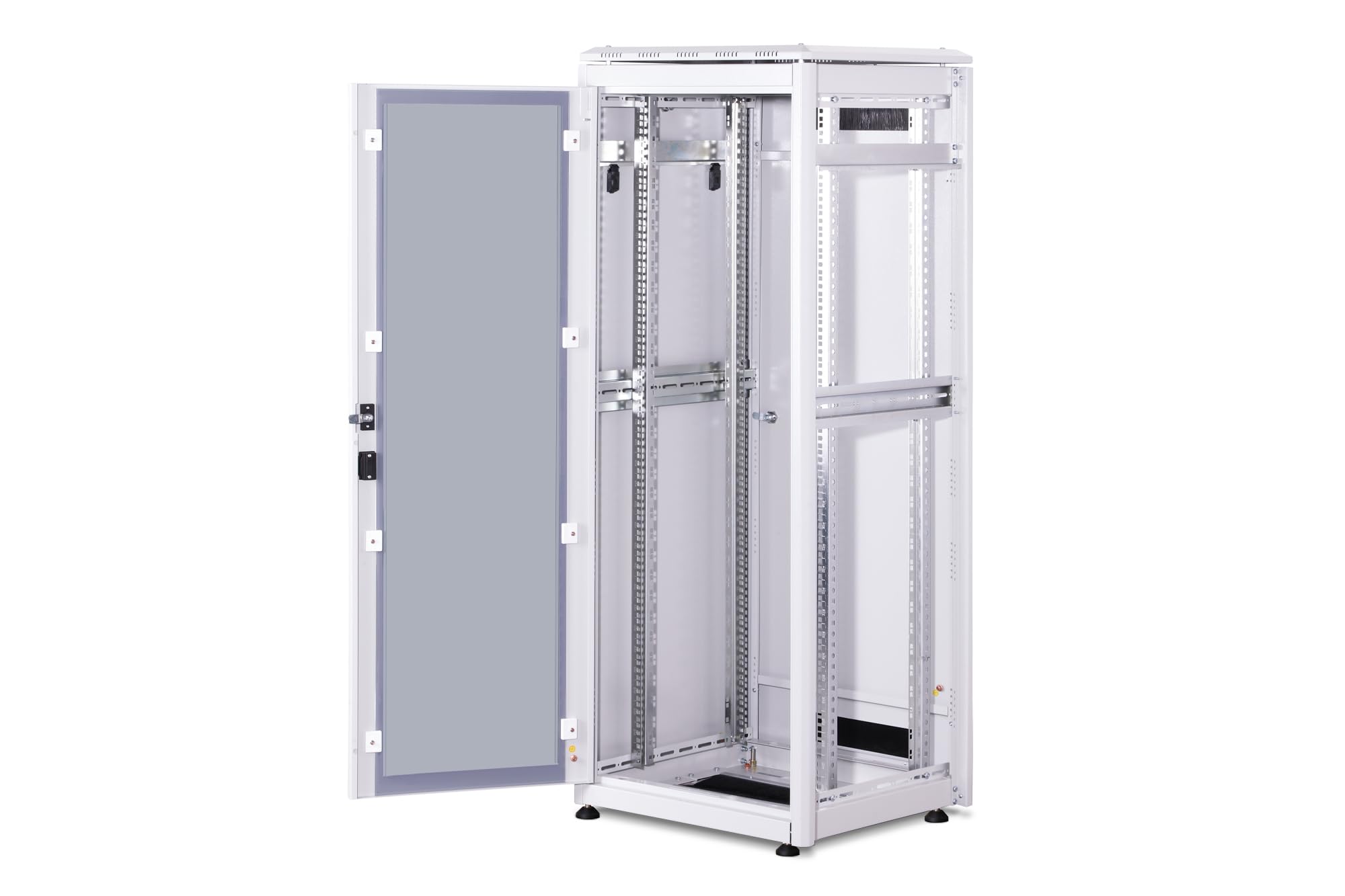 DIGITUS Armadio di rete – Rack da 19 pollici – 32U – 60x60 cm – Profondità utile 54,3 cm – Portata 1200 kg – Autoportante – Porta in vetro – Grado di protezione IP20 – Serie Unique – Grigio