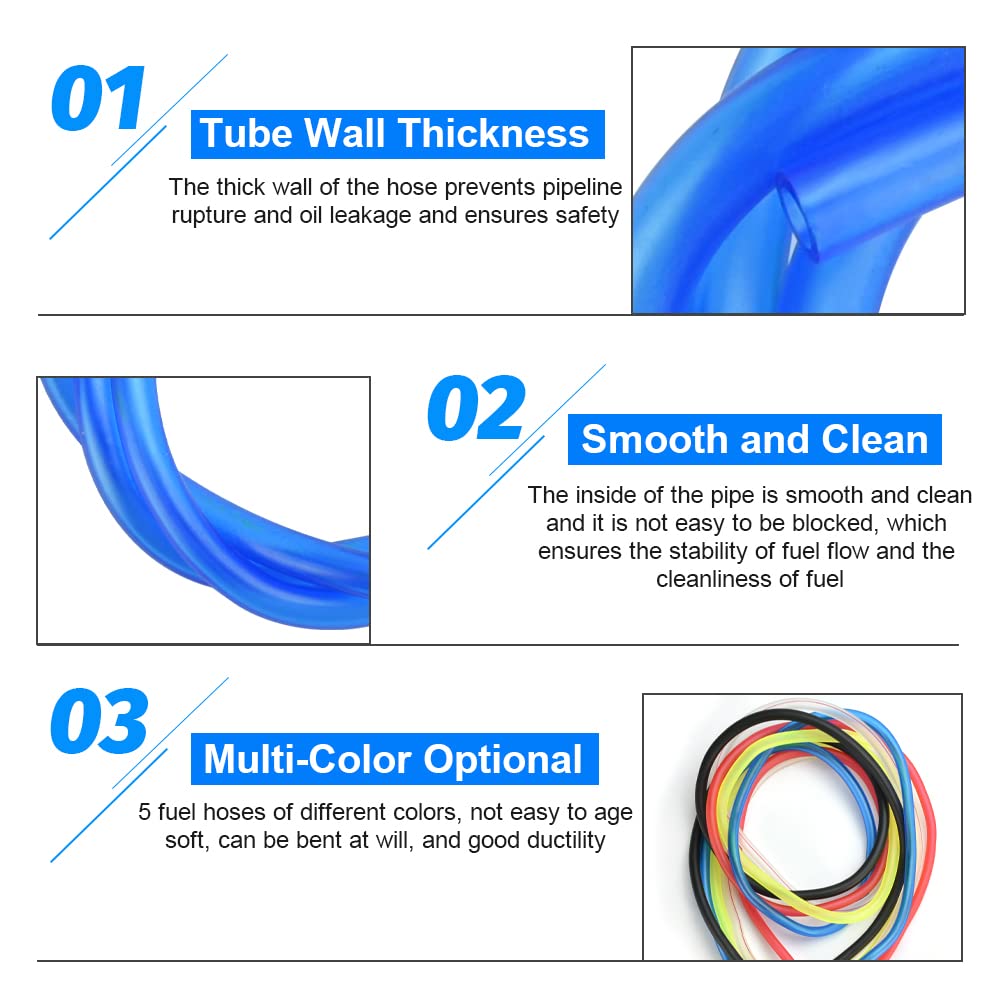 5MM I/D TUBO Benzina Olio Carburante Tubo 5X7mm Lunghezza 100cm - Foto 14