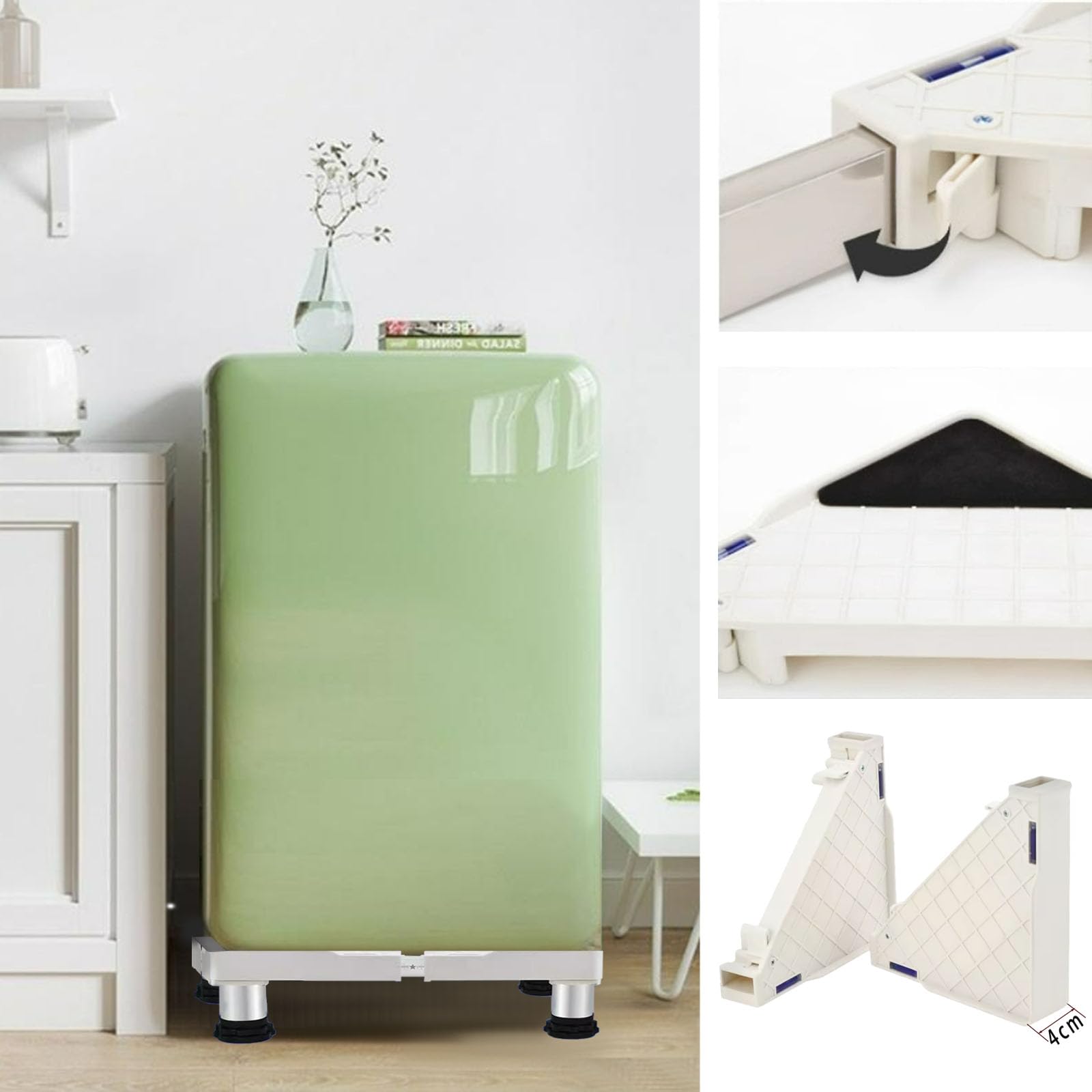 Sockel für Kühlschrank, Sockelhöhe 39-41 cm, Verstellbarer Sockel für Geschirrspüler, Gefrierschrank, Küchenschrank und stationäre Haushaltsgeräte (verstellbar 47-70 cm) (Höhe 39 cm)