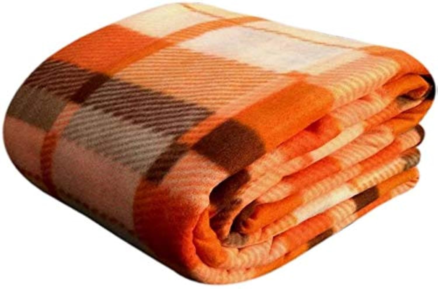 MORADO Single Bed Woolen Fabric Checked Quilt Cover/Duvet Cover/Rajai Cover/Blanket Cover for Winters (60X90 Inches, Orange)-image-18