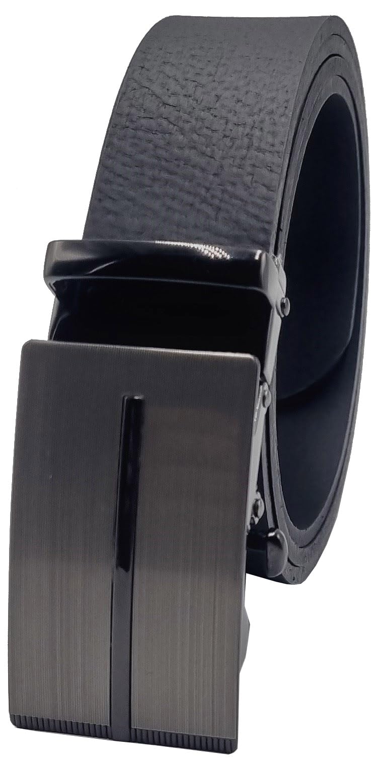 Ledergürtel 3,5 cm breit schwarz Automatikgürtel ohne Plastikratsche Made in Germany 100% Leder Vollleder Damen Herren Anzug Jeans Arbeitshose Stoffhose Rindsleder Büffelleder