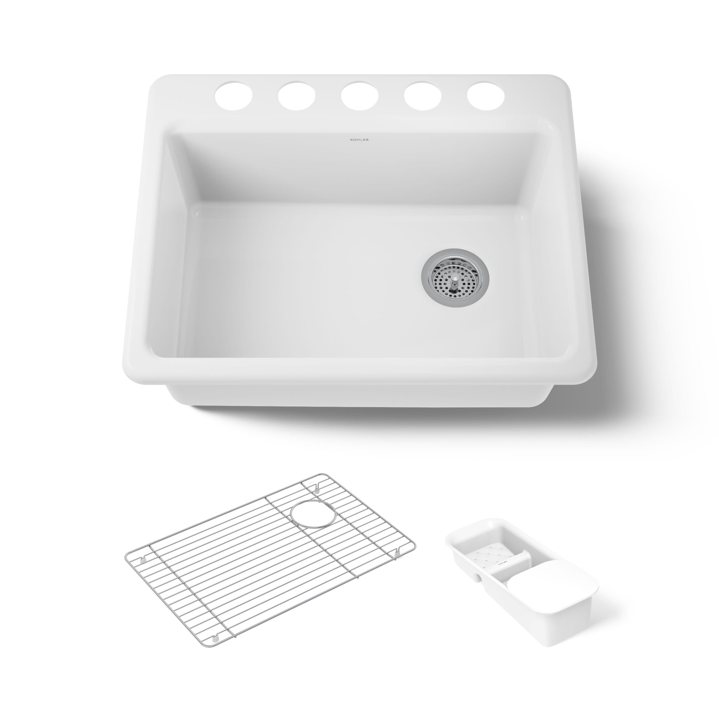 KOHLER K-8668-5UA2-0 Riverby Undermount Single-Bowl Kitchen