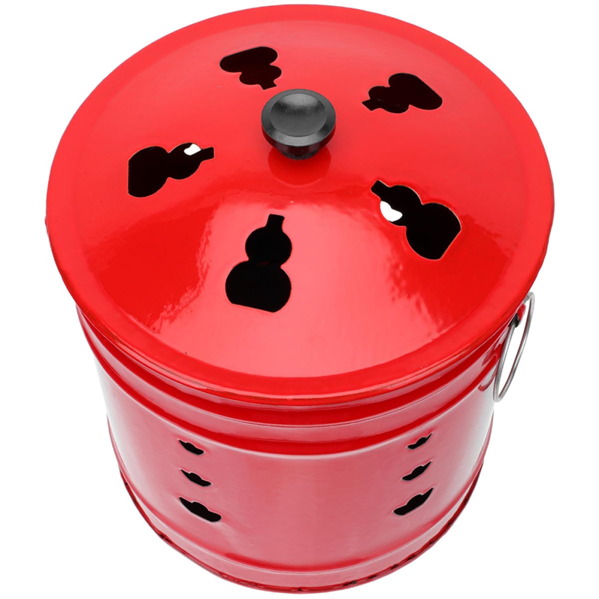 Bucce Inceneritore in Smalto Rosso per Carta, Uso Esterno | Stile Creativo, Lavorazione Curata, Struttura Robusta, Adatto a Rifiuti e Offerte Stile Casuale