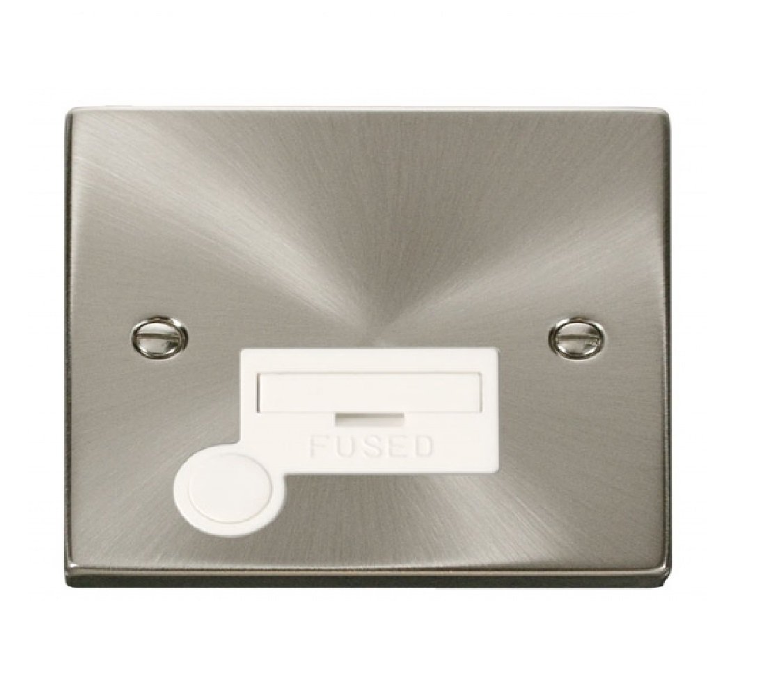 Click Deco Satin Chrome 1 Gang 13 Amp Fused Spur Vpsc050wh