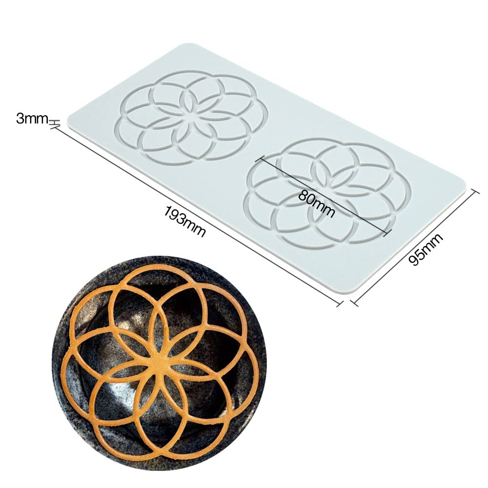 Tapis Dentelle Silicone 2 Trous Cercle Fleur - Moule Fondant Sucre Gâteau Décoration Pâtisserie