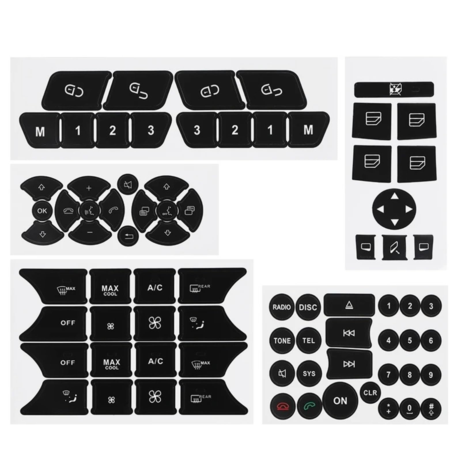 Car Button Sticker Compatible with Benz for CLS Class for W218 Interior Button Stickers Door Steering Window Repair Set