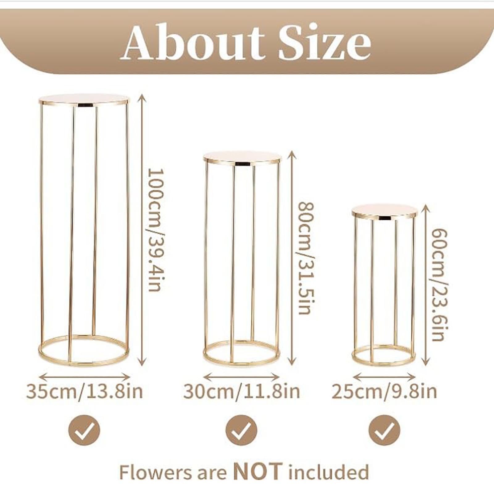 Supporto per Fiori da Matrimonio Dorato da 10 Pezzi, Centrotavola A Colonna con Vaso in Metallo da 23,6", Espositore per Fiori Moderno, per Feste A Casa, Cerimonie