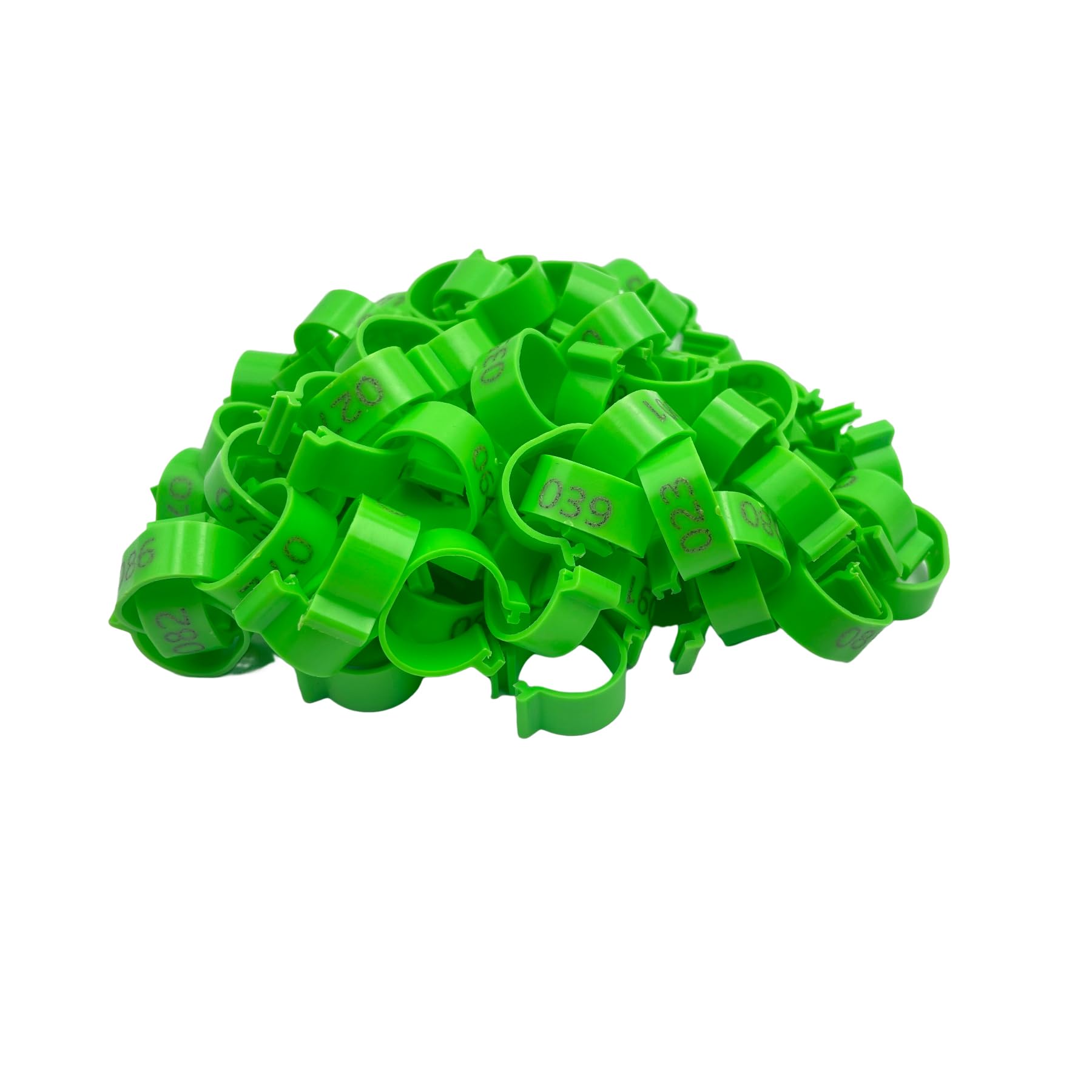 Poultry Leg Bands for Chickens, Ducks, Goose, Turkey, 100Pcs 16/20mm Identification Rings(Green,20mm)