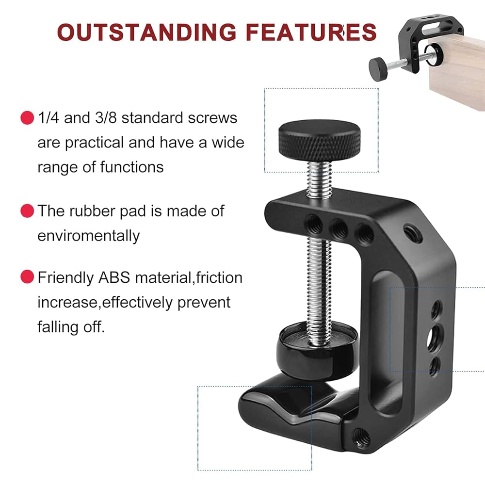 Amazon.co.jp: Lanxire マイクホルダー Cクランプ 1/4インチと3