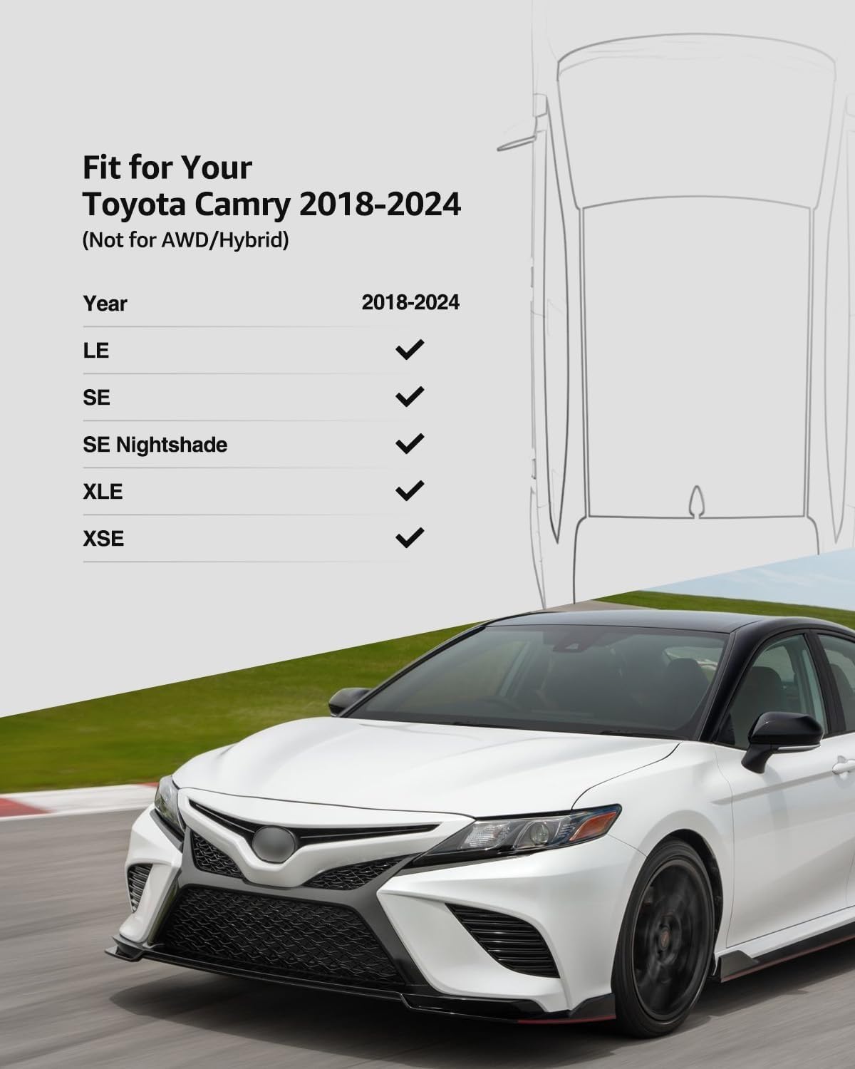 2024 2023 for Toyota Camry 8th Floor Mats 2022 2021 2020 2019 2018 FWD TPE All Weather Waterproof — view 8