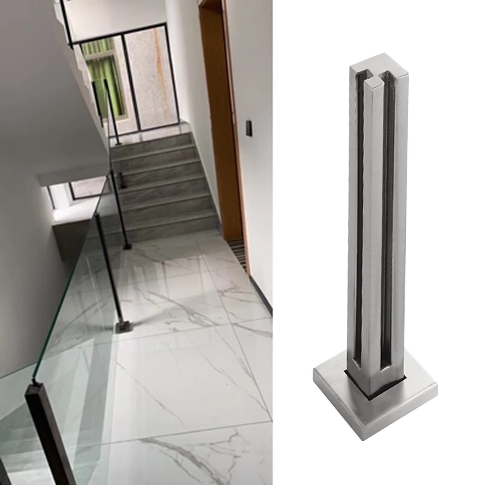 Poteaux de balustrade en acier inoxydable épuré pour terrasses et escaliers modernes