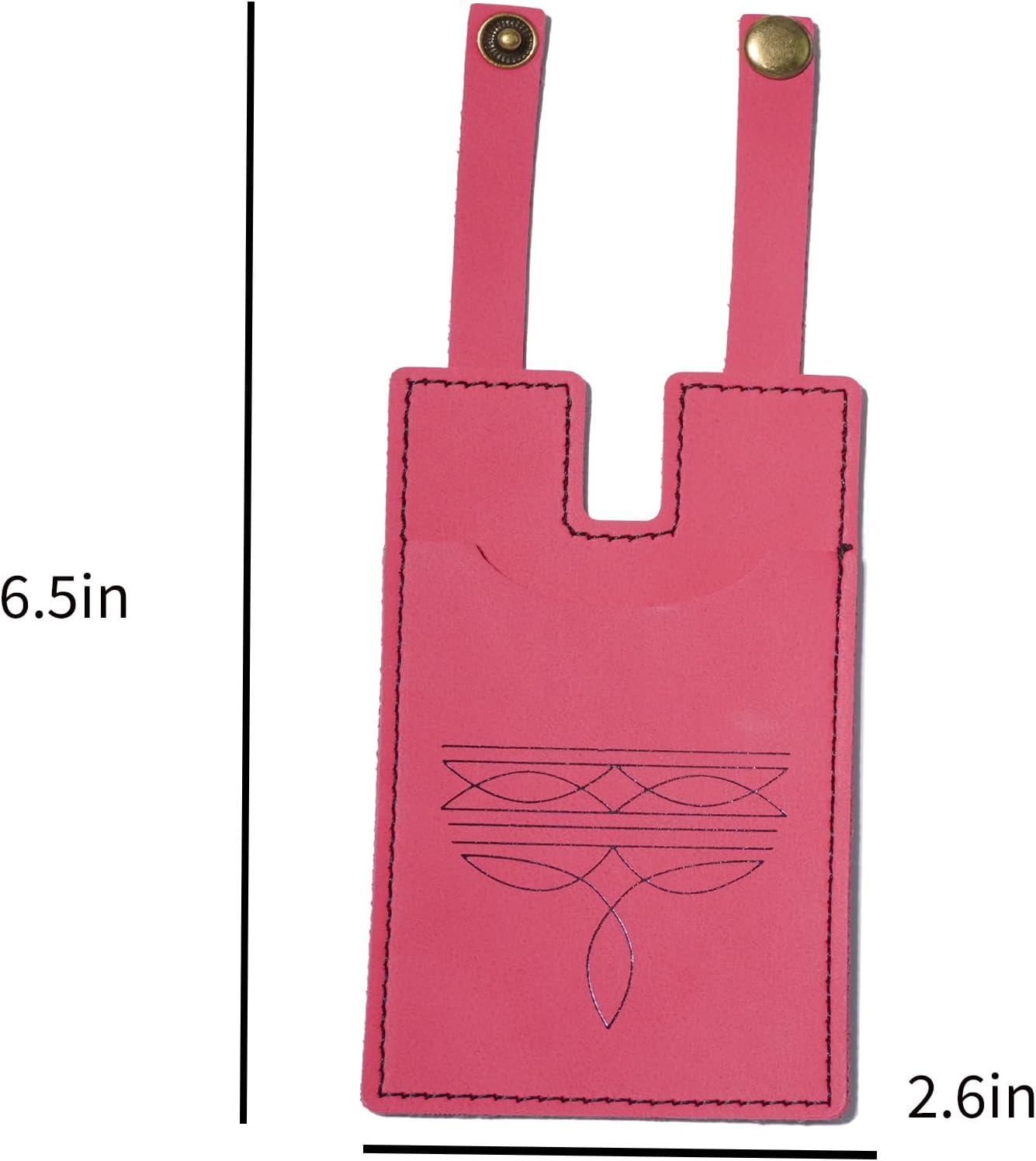 Unisex Cowboy Boot Wallets, 2-Pack Snap Strap Card Holders, Black/Rose Red
