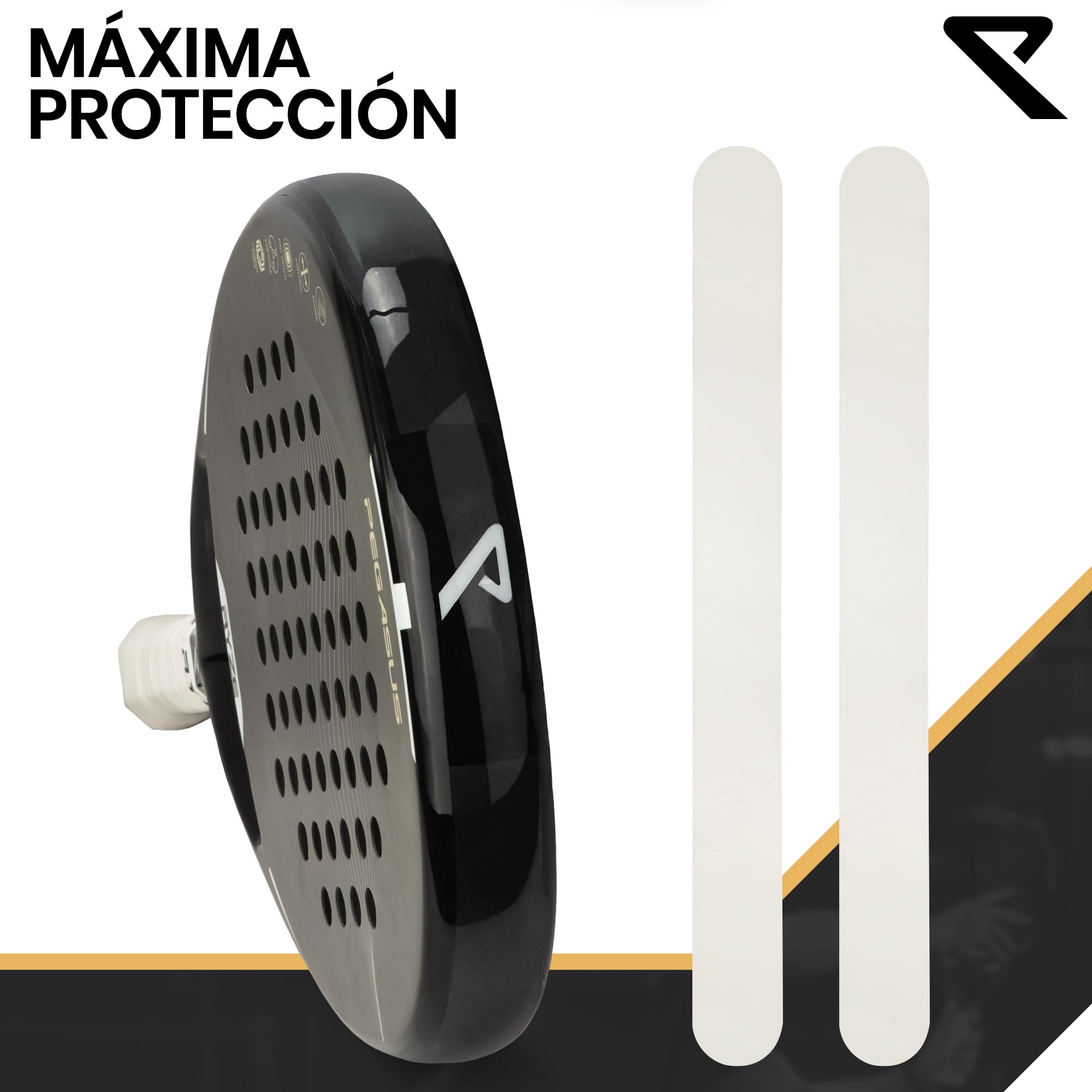RYZE Protector Pala de Padel Transparente Pack de 2 Superficie Lisa Material Resistente
