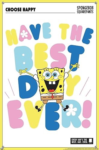 Miniatura 4 de Trends International Nickelodeon Bob Esponja - Póster de pared con texto en inglés "Choose Happy Wall", 14.72 x 22.37 pulgadas, paquete de póster