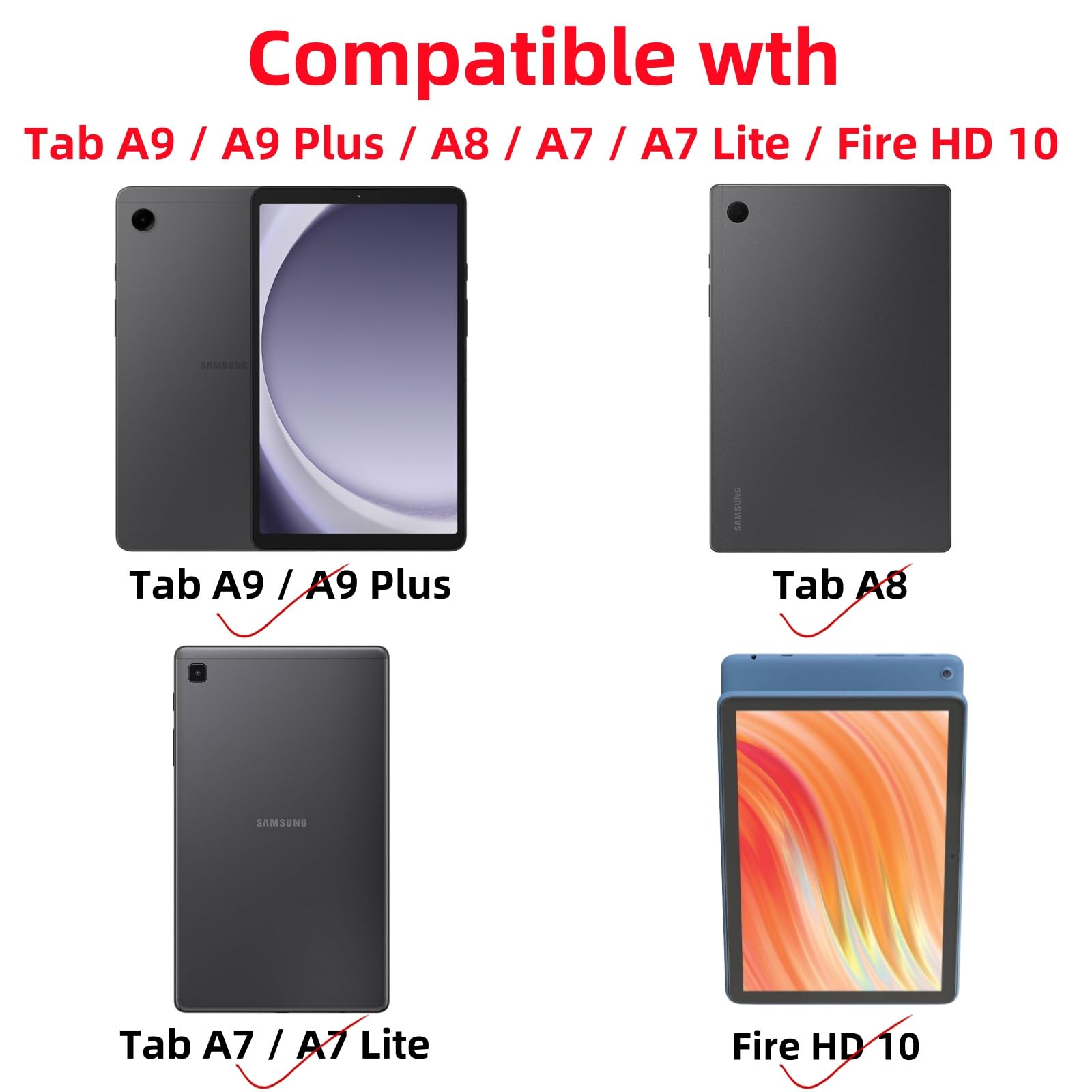 Penna Stilo per Samsung Galaxy Tab A9 Plus, A8, A7, A7 Lite, Fire Max 11, Fire HD 10 Plus