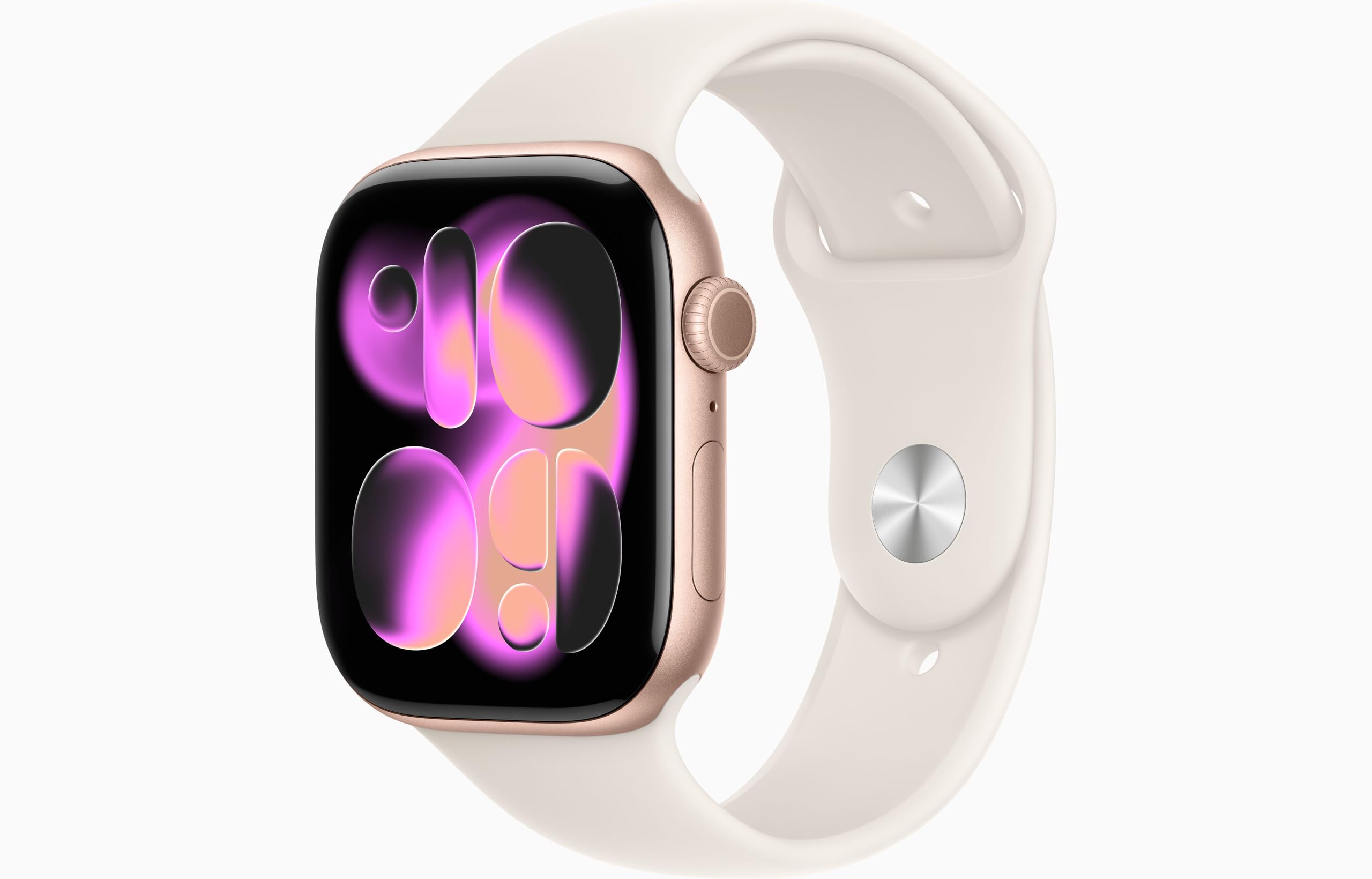 Apple Watch Series 11 [GPS, 46mm] Rose Gold Aluminum Case with Starlight Sport Band, M/L (Renewed)