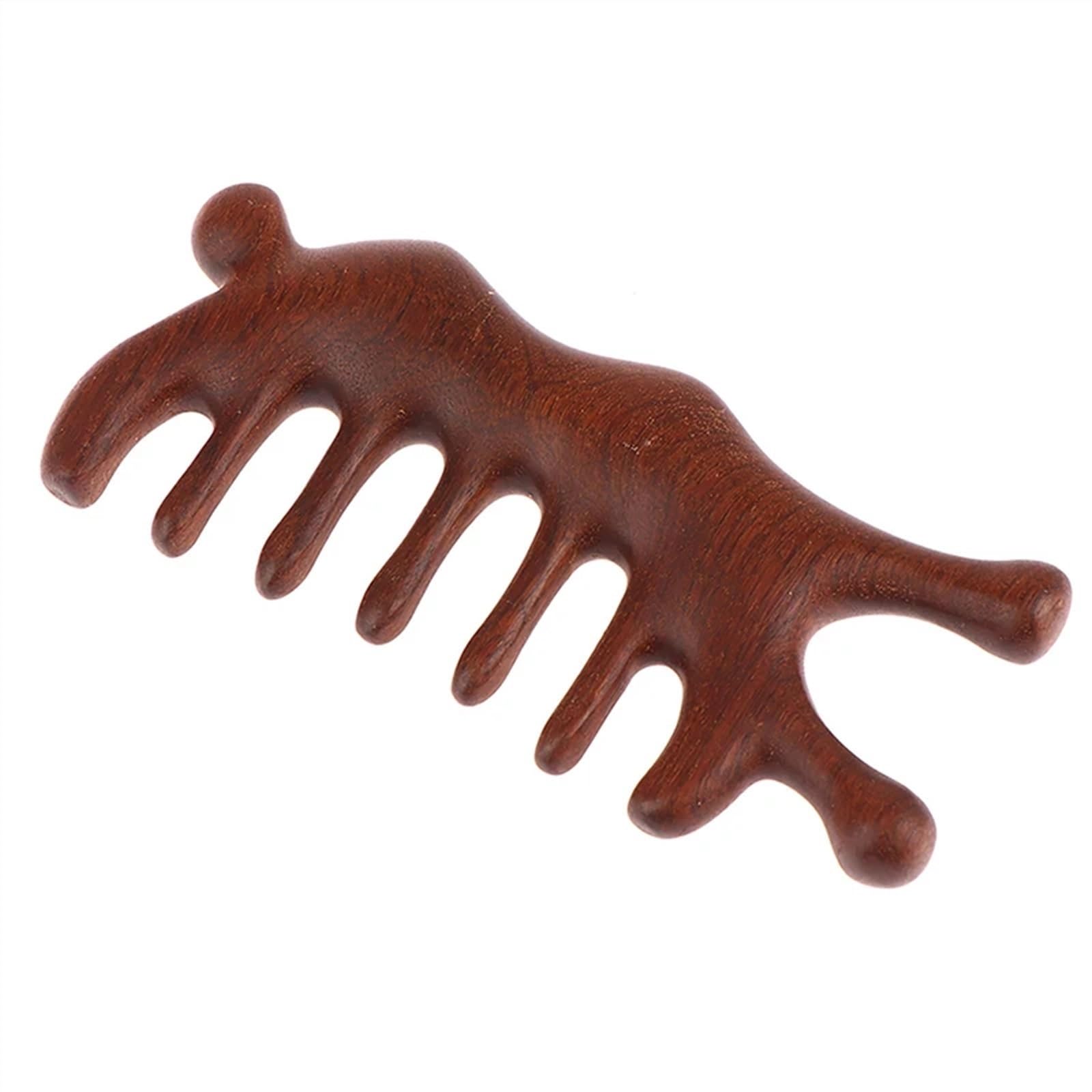 Kaninchen Form Sandelholz Haar Kamm Anti-statische Styling Werkzeug Kopfhaut Entspannen Akupunktmassagegerät Sandelholz Tragbare Holzgriff Kamm (Size : E)