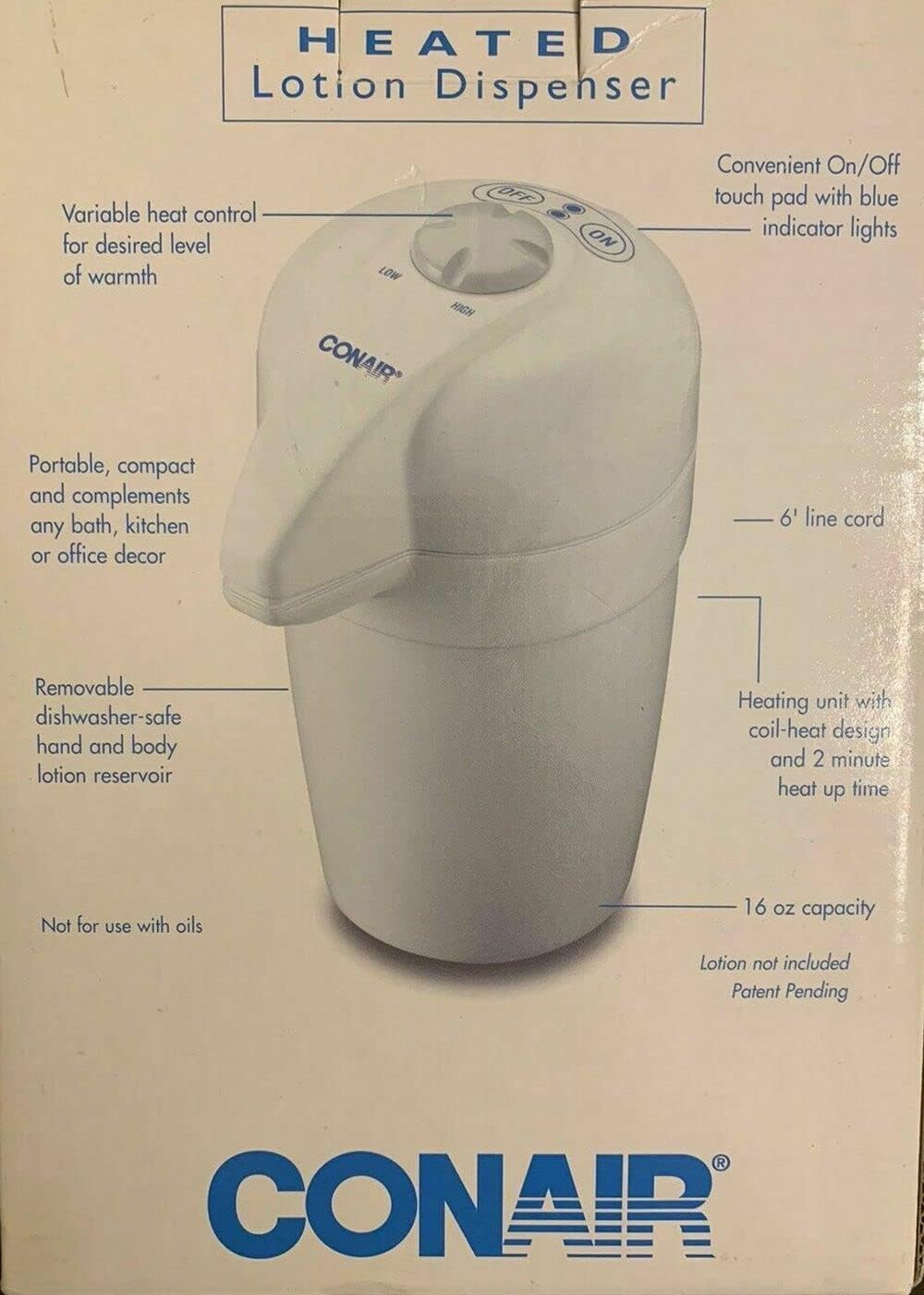 NEW, Conair Heated Lotion Dispenser/ Model HLD20P