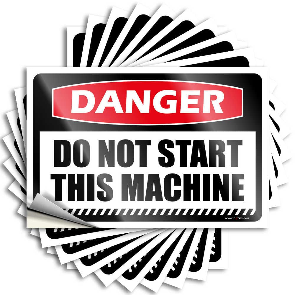 Fzfn Colour Bedroom Accessories Case Decals - Danger Do Not Start This Machine Sweet Durable Sticker Easy Apply For Fishing Decor(8X12cm)