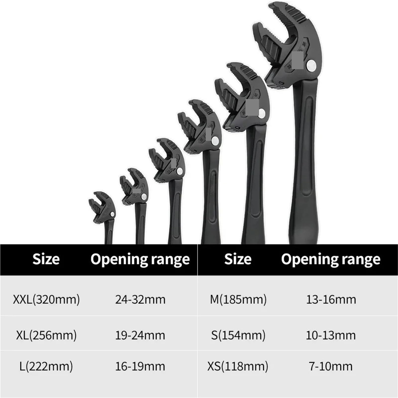Llave Ajustable Llave industrial de trinquete de adaptación rápida, herramienta ajustable de mandíbula ancha for reparación de automóviles, fontanería(10-13mm)