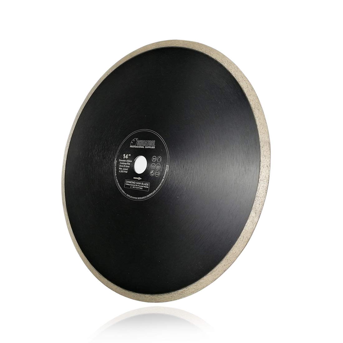 SHDIATOOL Hoja de sierra de diamante 5PK 350 x 25,4 mm Profesional Continue Rim Disco de corte para azulejos de cerámica