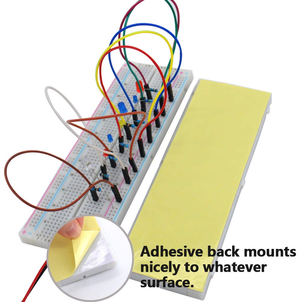 3 Pack Solderless Plug in Breadboard with 3 Pack Jumper Wires, 830 Tie
