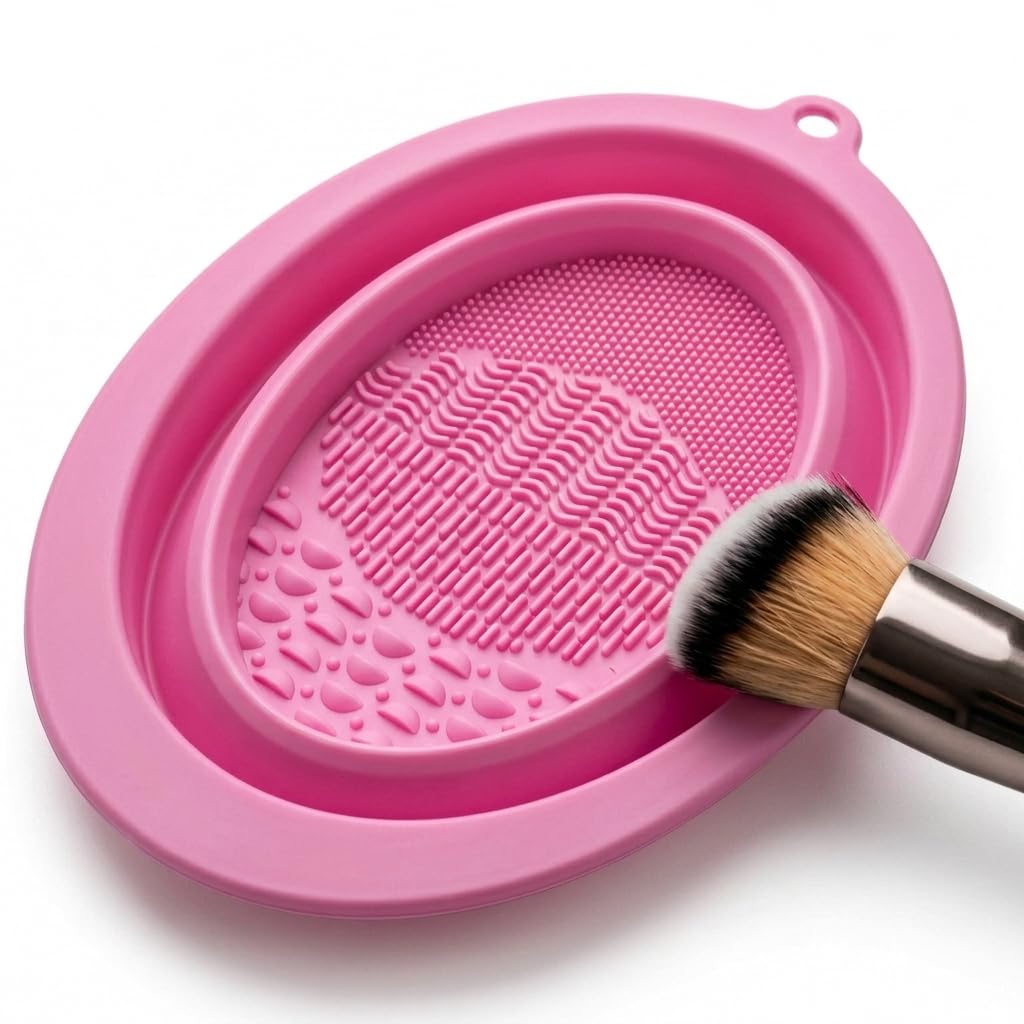 Silicone Makeup Brush Cleaner Pad, Collapsible Washing Bowl, with Textured Scrubbing Surface MULTICOLOR (PACK OF 1)-image-13