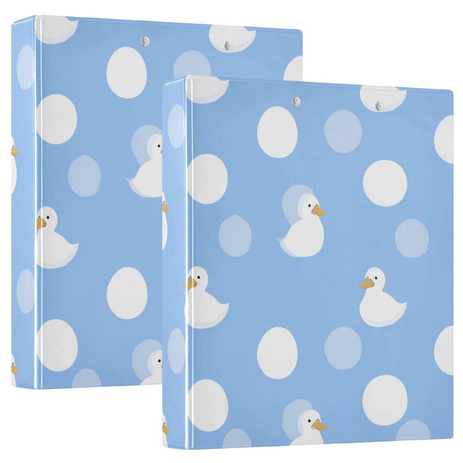 Raccoglitori per quaderni da 2,5 cm e mezzo, stile gotico, anatra, azzurro a pois