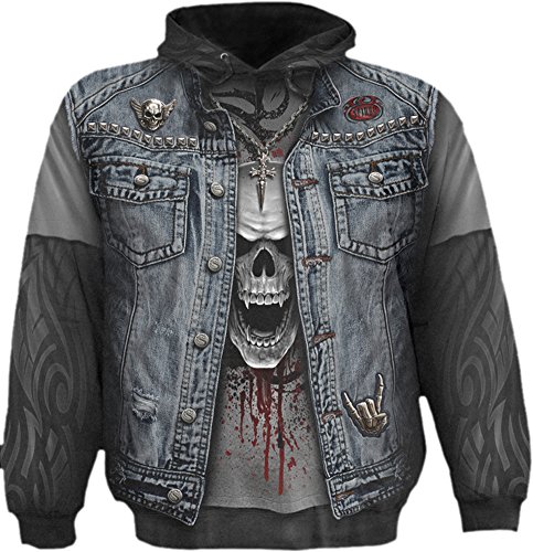 Spiral - Thrash Metal - Sweat-Shirt à Capuche - Motif imprimé - Noir - S