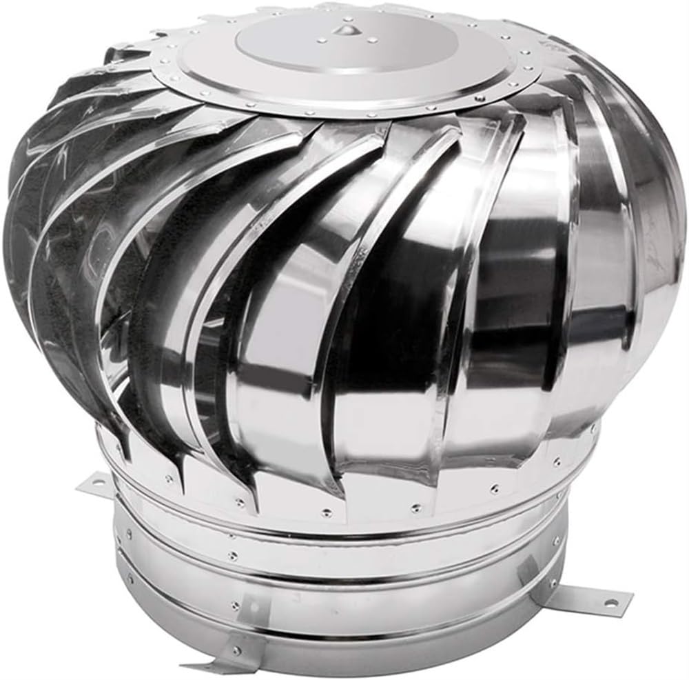 PFXNGMS Rotating Chimney Cowl Cap, 304 Stainless Steel Cowl Bird Guard Spinner Anti Downdraught Top All Purpose Chimney Cowl(100mm/3.9Inch)