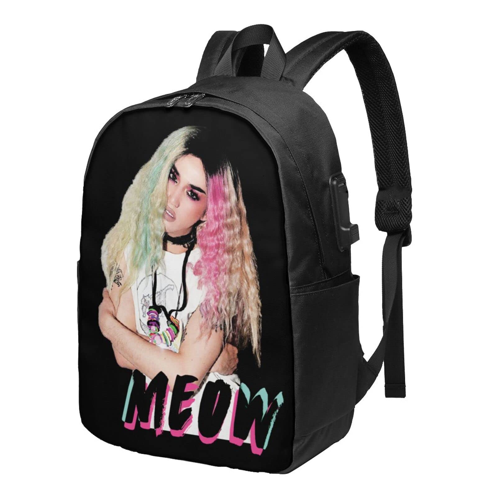WeiYueKua Adore Delano 17 in Backpack Laptop USB Charger Bookbag Unisex Student Adult Classic Fashion Backpack Traveling Backpack