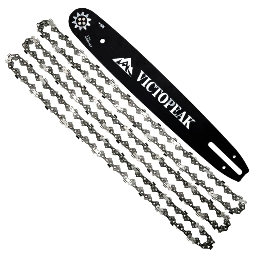 Barra guía de repuesto con cadena compatible con motosierras de 14 pulgadas, paso de 3/8 pulgadas, calibre de 0,050 pulgadas, 52 eslabones