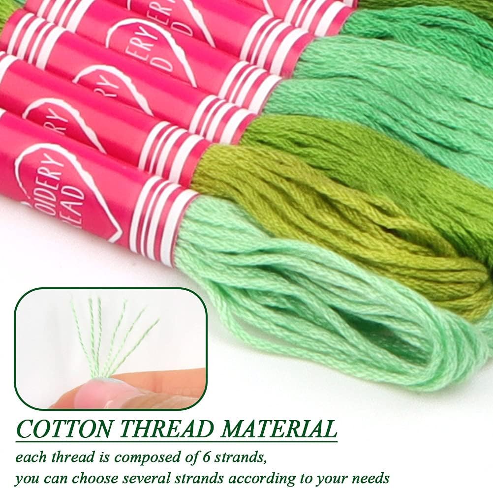 24 Skeins of Cross Stitch Threads Hand Embroidery Cotton Threads Skeins