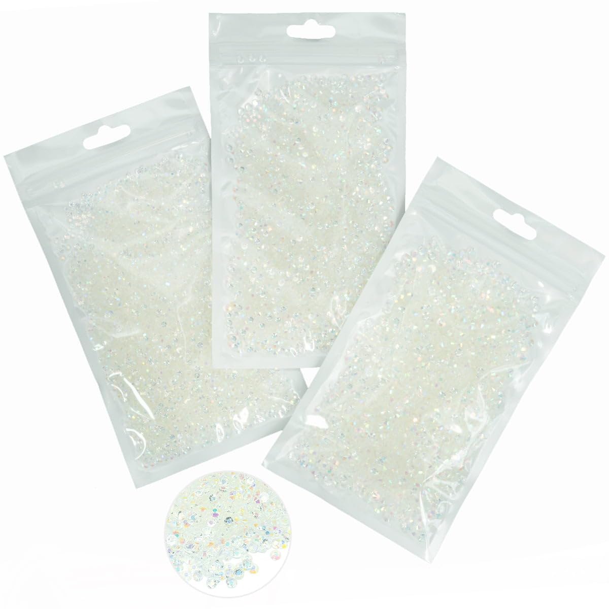 16000PCS 3mm 4mm 5mm Transparent AB Resin Rhinestones for Crafting Clear White AB Flatback Jelly Stones Bulk SS10 SS16 SS20 Diamonds Gems for Nails