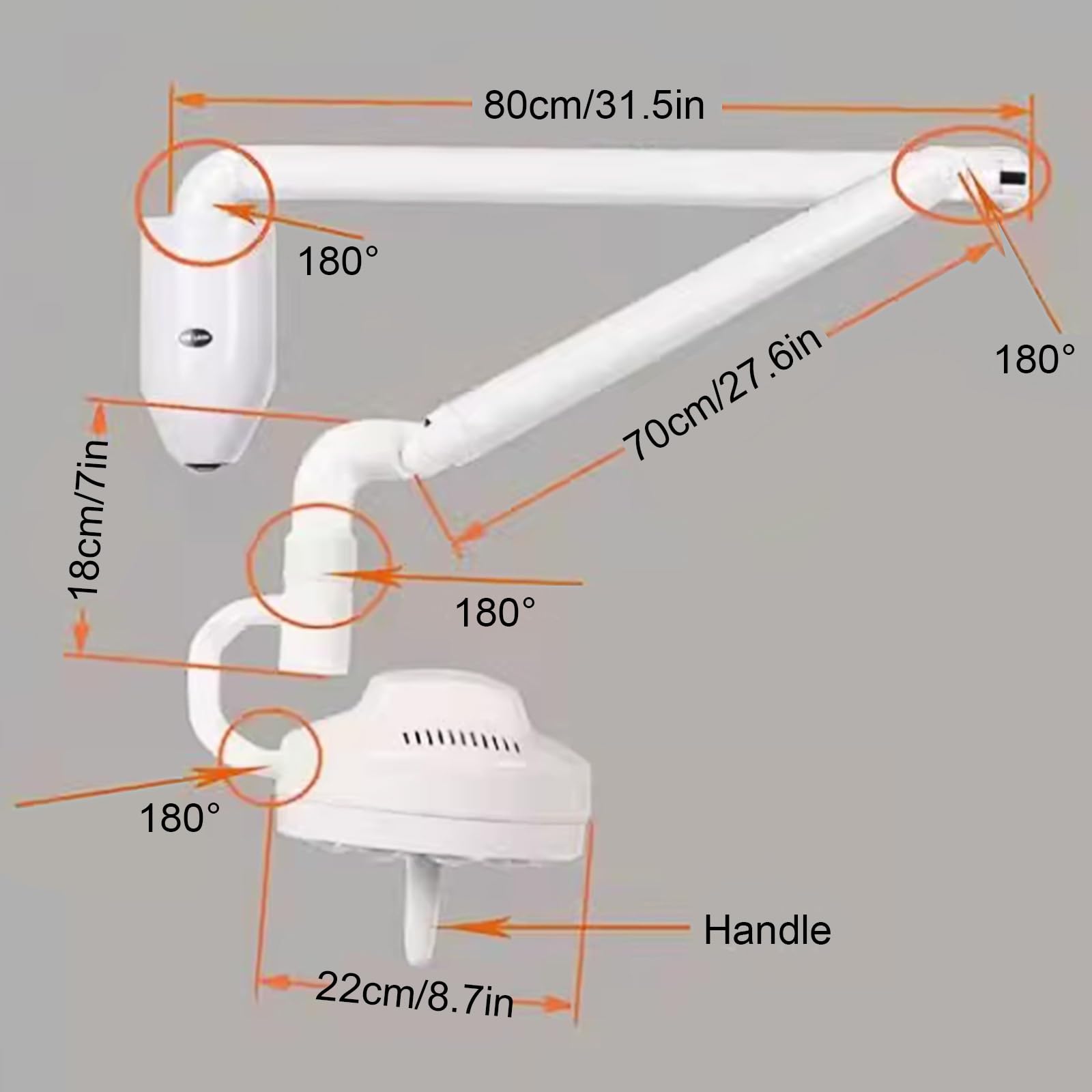 30W Lampa Ścienna do Badań Chirurgicznych z 10 Żarówkami, Lampa Ścienna do Badań Bezcieniowych z Przełącznikiem Czujnika, do Kliniki Chirurgicznej i Szpitala dla Zwierząt