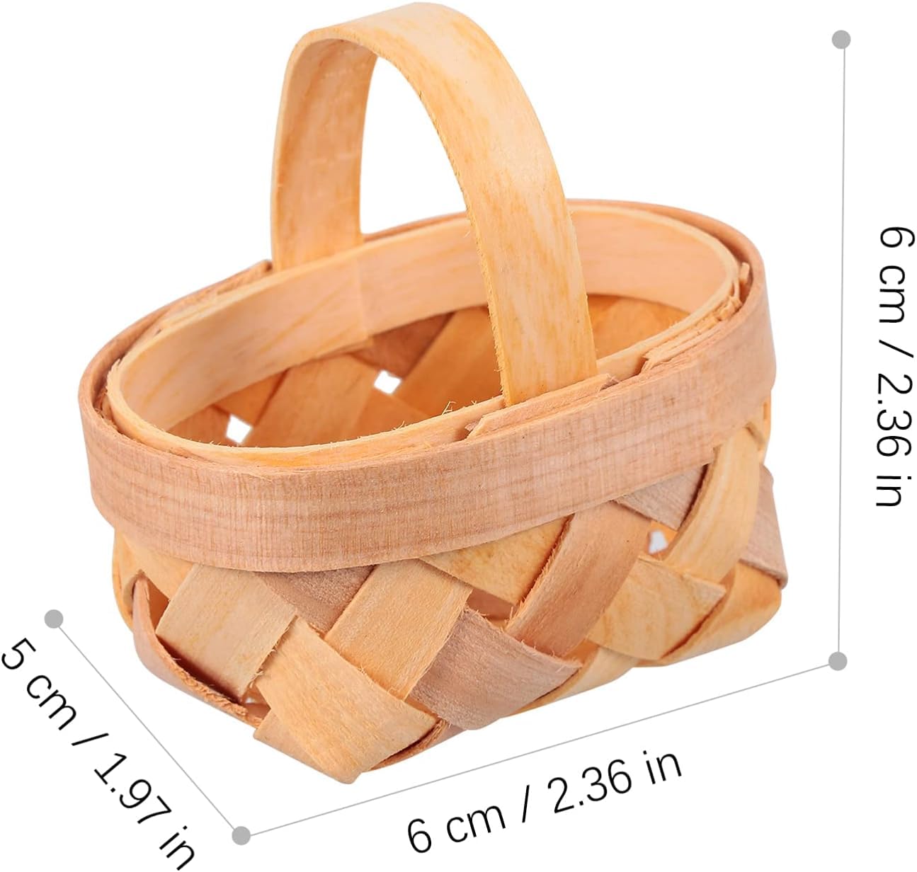 36 Stück gewebte Mini-Körbe mit Griffen, Bauernhaus, kleiner Korb, Hochzeitskörbe, Aufbewahrungskorb für Hochzeit, Party, Gastgeschenke, Baumdekoration, Basteln, Holz