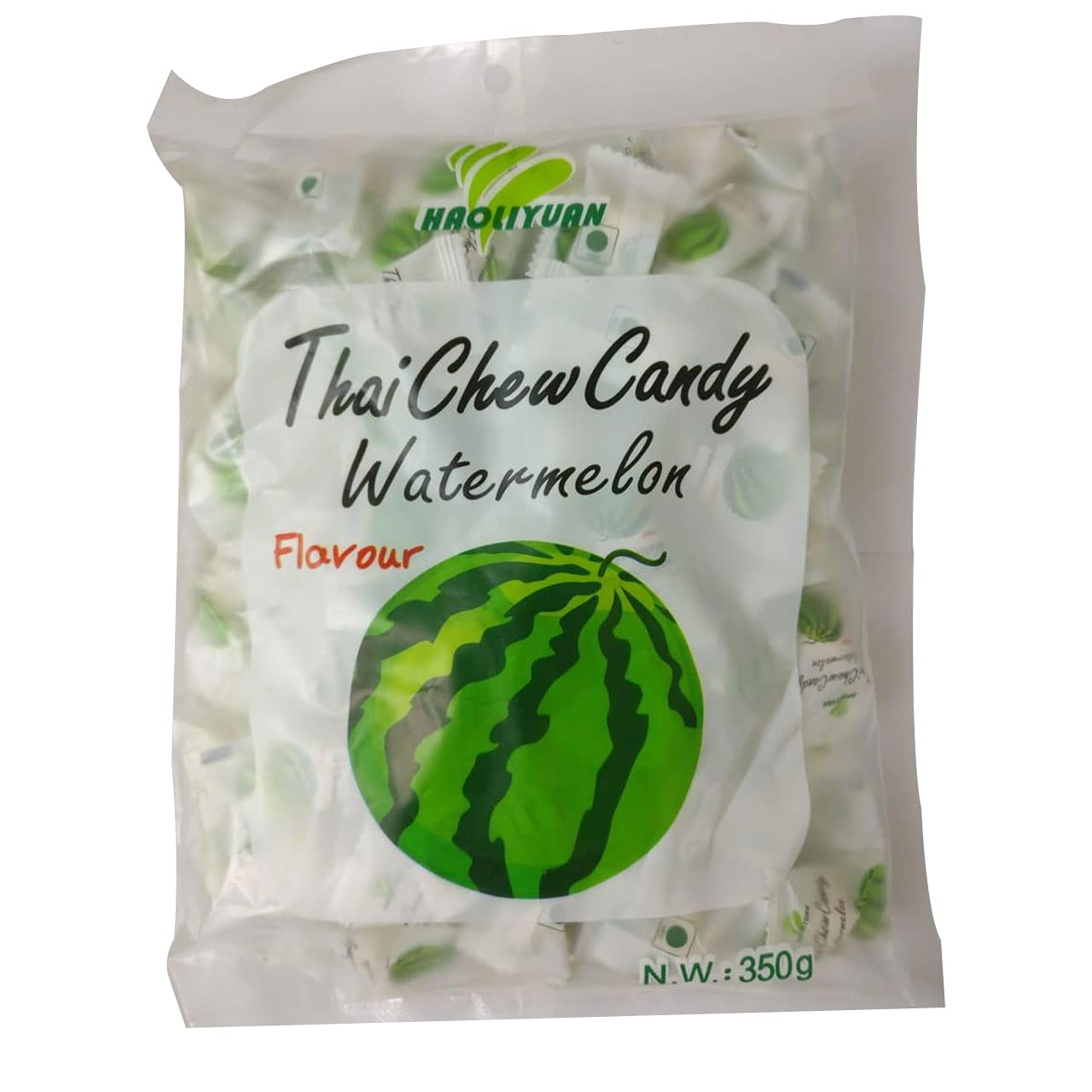 Avril Dress Haoliyuan Thai Chew Watermelon Flavored Candy, 350g, White and Green