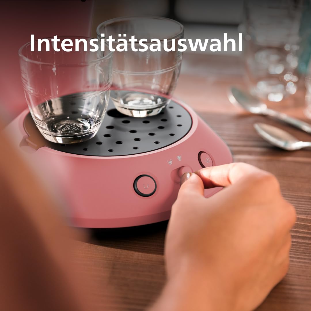 PHILIPS Senseo Original Plus Kaffeepadsmaschine CSA210/35 Kaffeestärkeauswahl Coffee Boost Recycling-Kunststoff Sanftes Rot