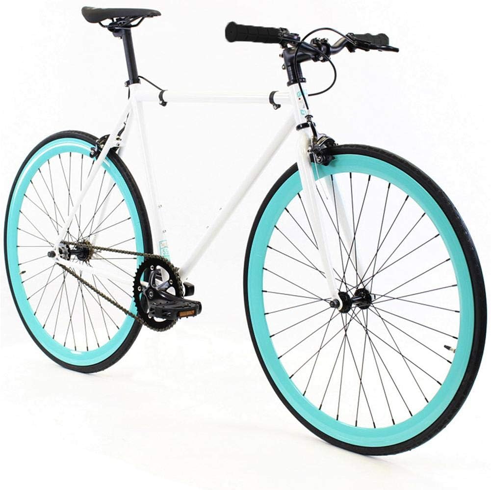 Fixed Gear Single Speed Bike - Perfect Urban Commuter Bicycle with Front and Rear Brakes - Ideal for Teens and Adults - The Bike Comes in Different Sizes