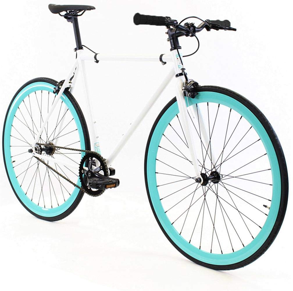 Fixed Gear Single Speed Bike - Perfect Urban Commuter Bicycle with Front and Rear Brakes - Ideal for Teens and Adults - The Bike Comes in Different Sizes