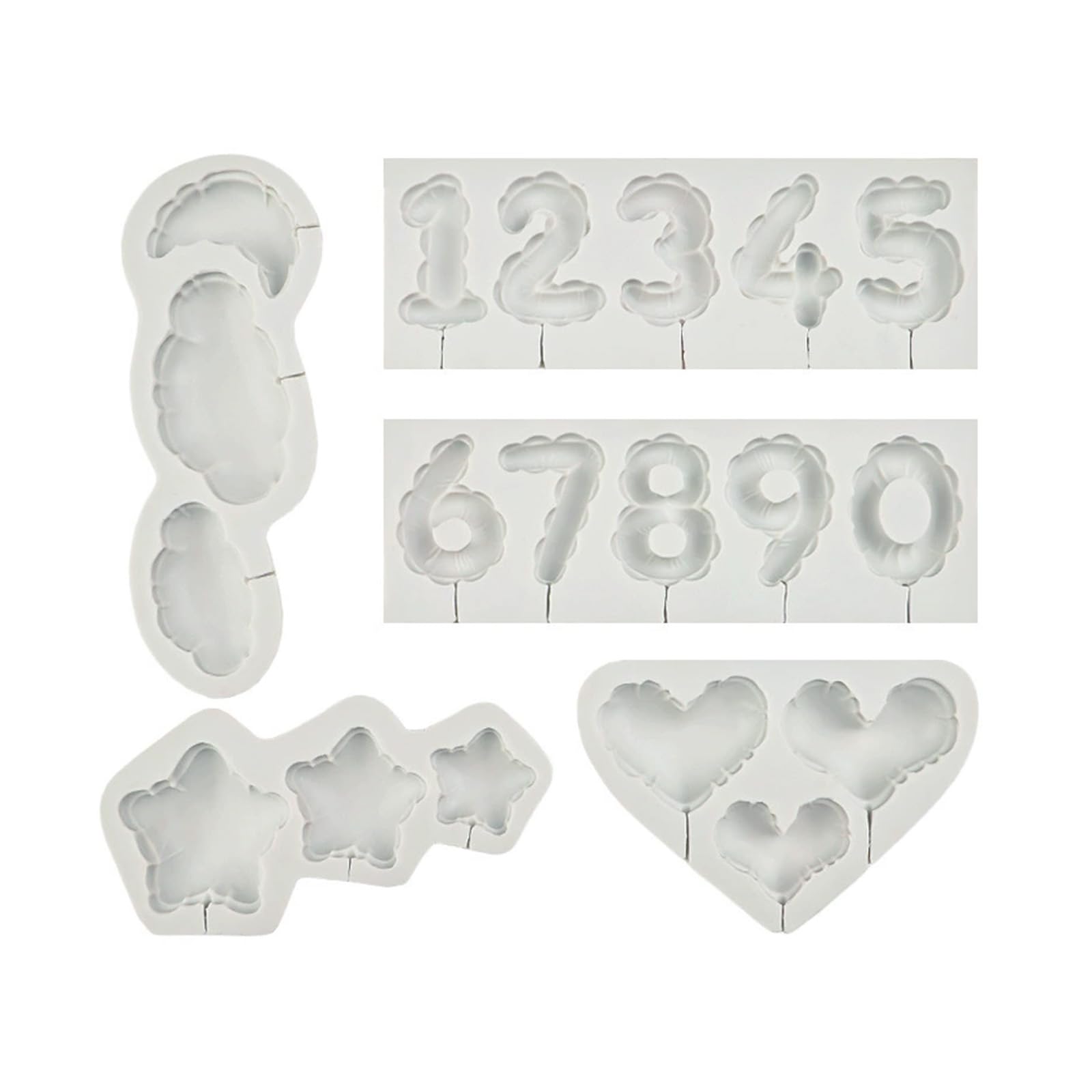 Fondant Chocolate Molds Heart Star Cloud Silicone Molds Mousses Cake Decorating Tool Soap Easily to Clean Chocolate Mold Nonstick Baking Tool Easily to Clean
